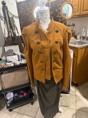 Double-Breasted Mustard Utility Jacket by Free People